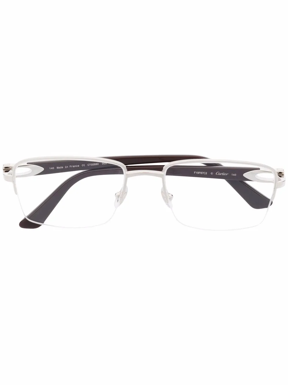 фото Cartier eyewear очки c decor в прямоугольной оправе