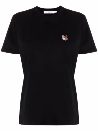 Maison Kitsun Fox Appliqu Cotton T Shirt Black Farfetch