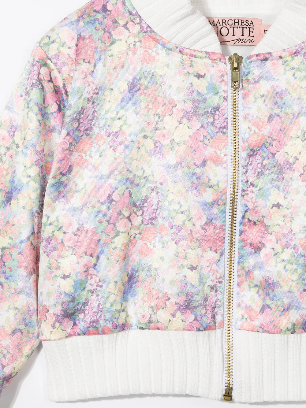 фото Marchesa notte mini куртка-бомбер с цветочным принтом