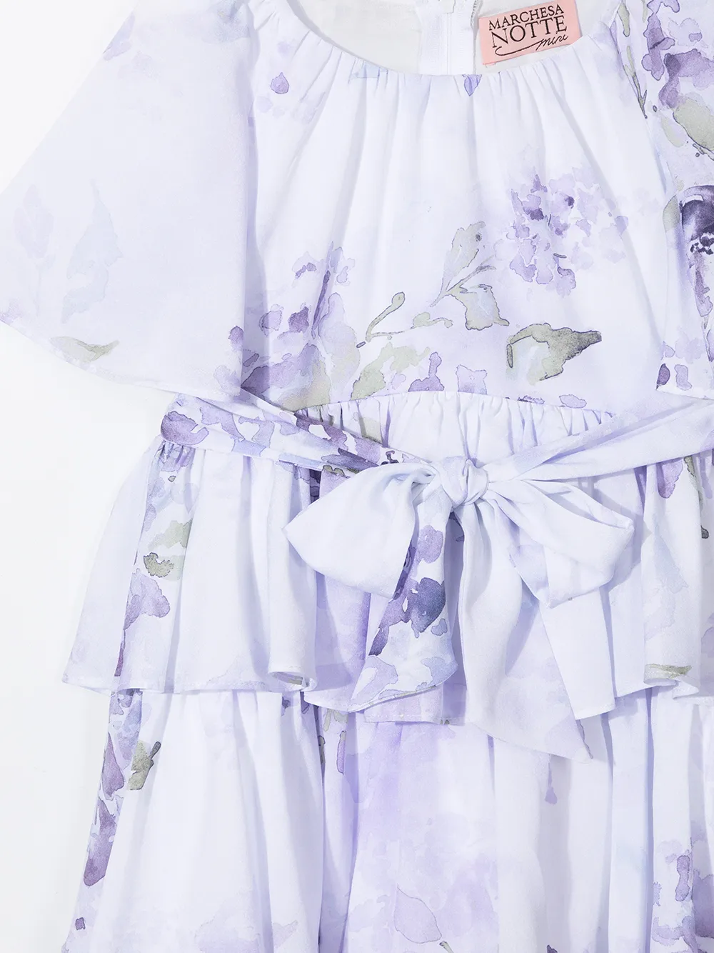 фото Marchesa notte mini многослойное платье с цветочным принтом