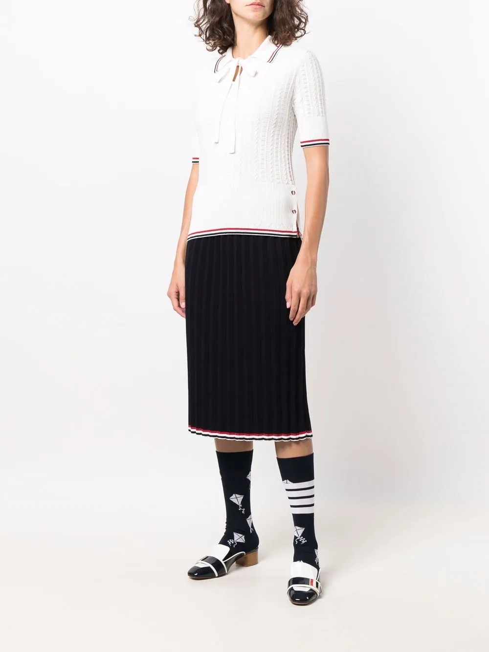 фото Thom browne рубашка поло с полосками rwb