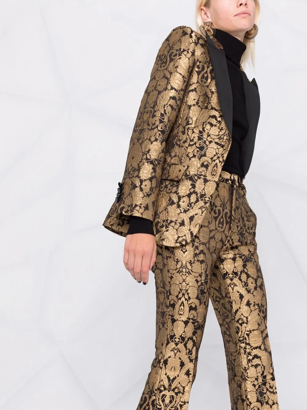 фото Etro жаккардовые брюки с эффектом металлик
