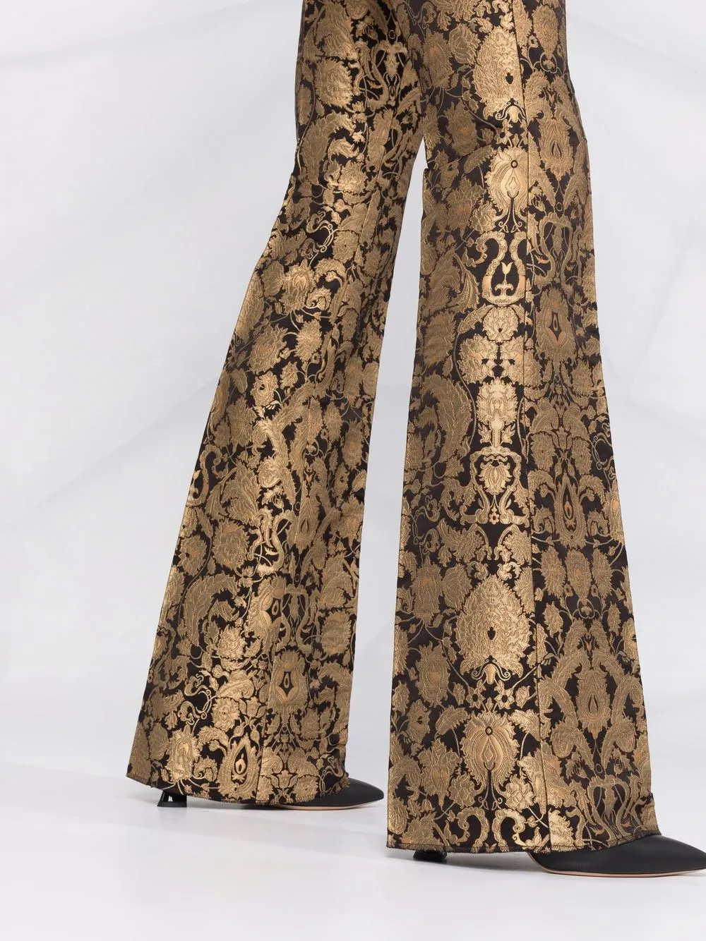 фото Etro жаккардовые брюки с эффектом металлик