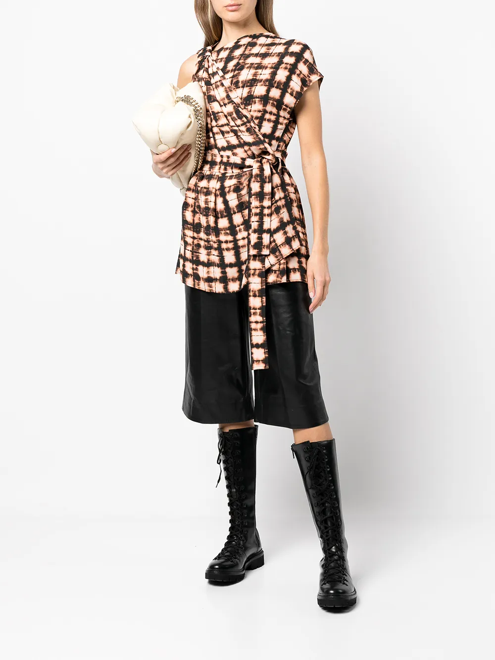 фото Proenza schouler топ с запахом и принтом тай-дай