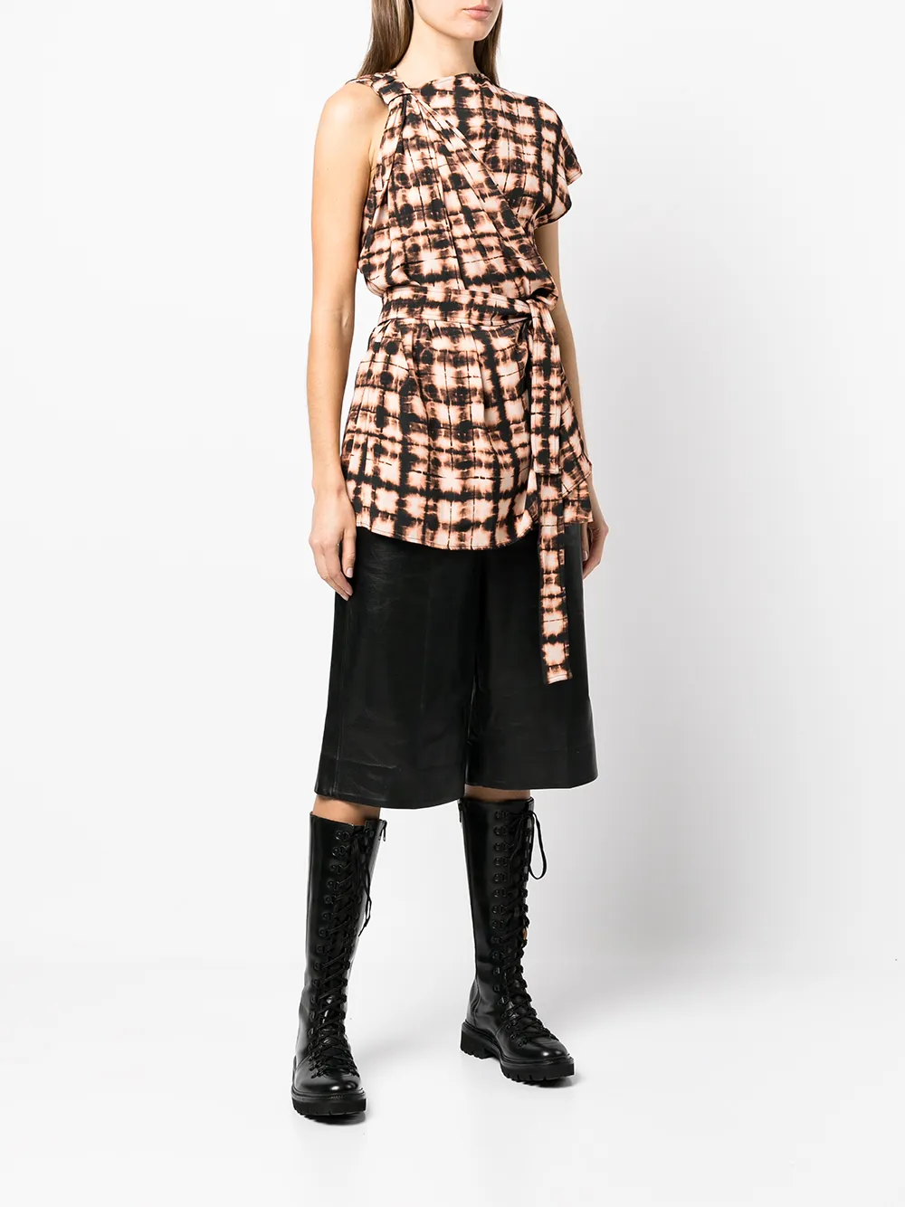 фото Proenza schouler топ с запахом и принтом тай-дай