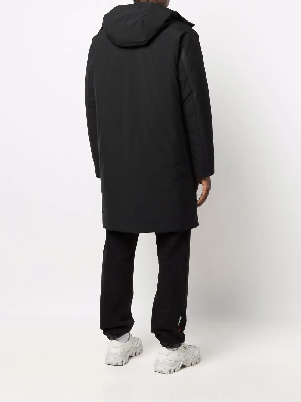 фото Moncler длинное пальто merlet с капюшоном