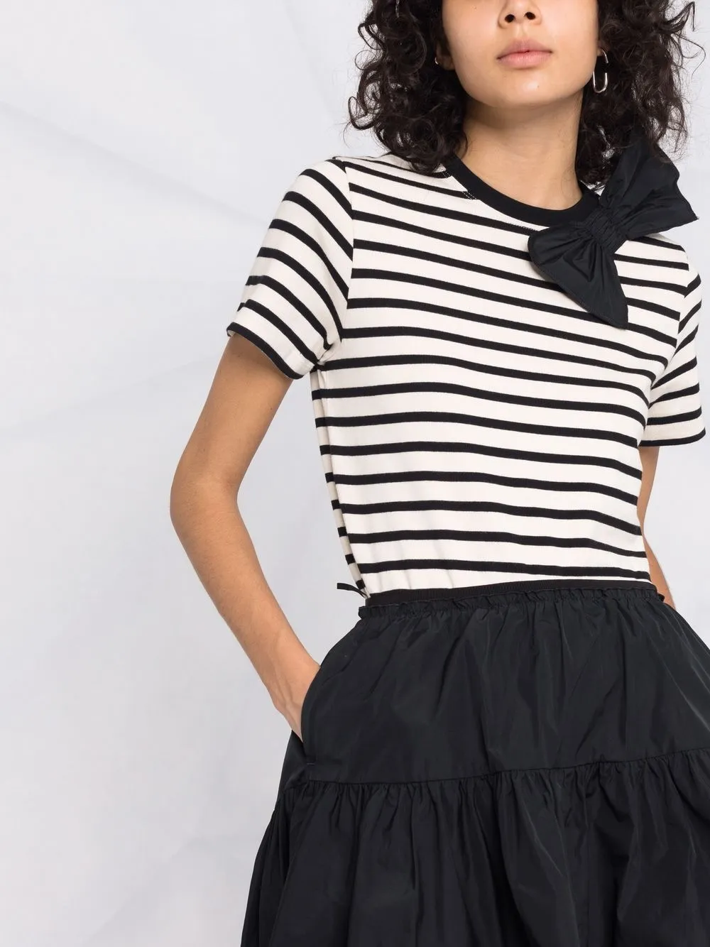 фото Red valentino полосатая футболка с бантом