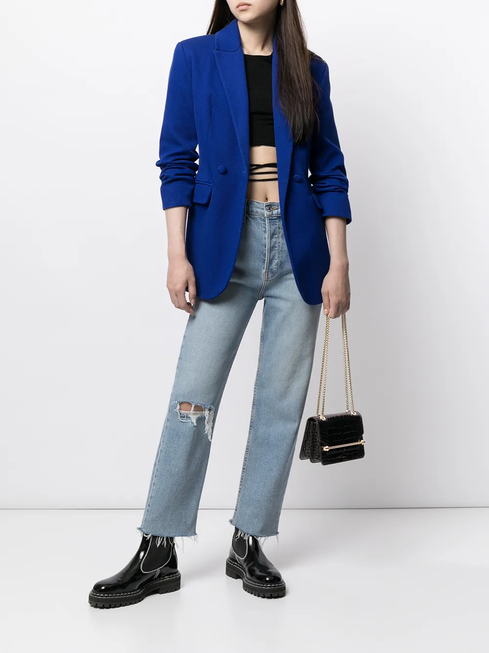 фото Strathberry сумка через плечо с тиснением под кожу крокодила