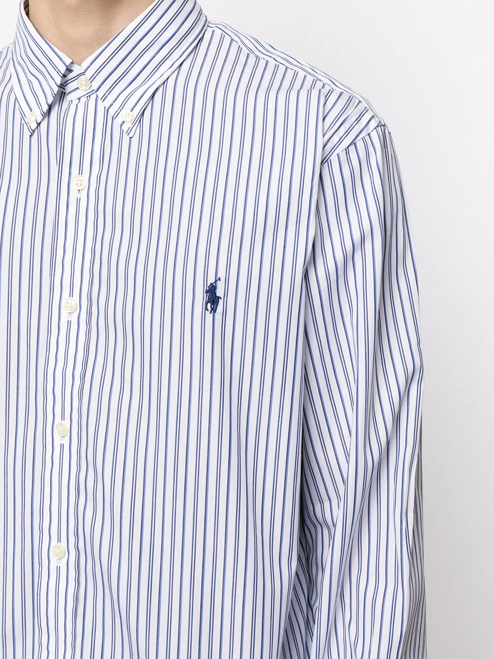 фото Polo ralph lauren полосатая рубашка с вышитым логотипом