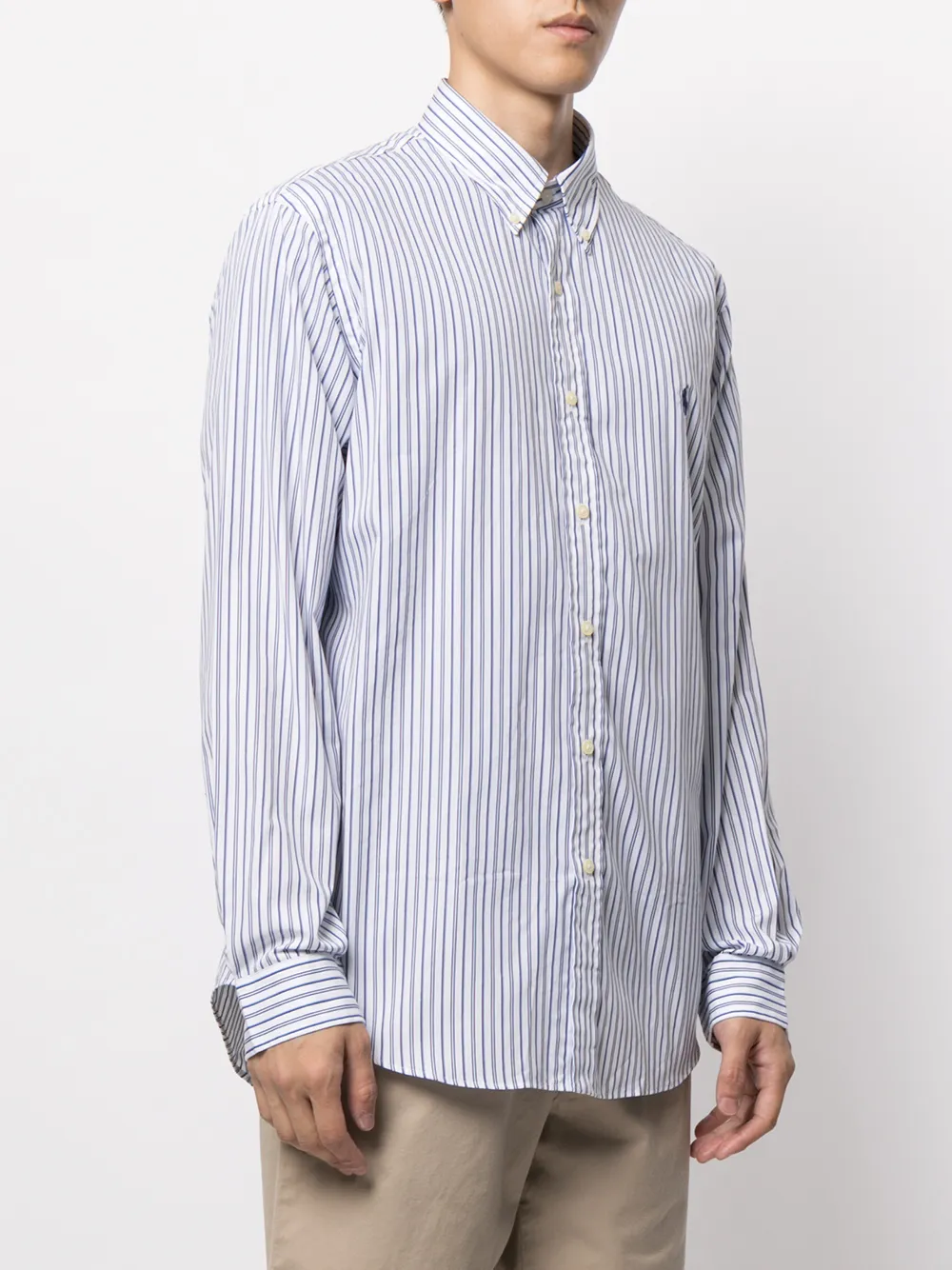 фото Polo ralph lauren полосатая рубашка с вышитым логотипом