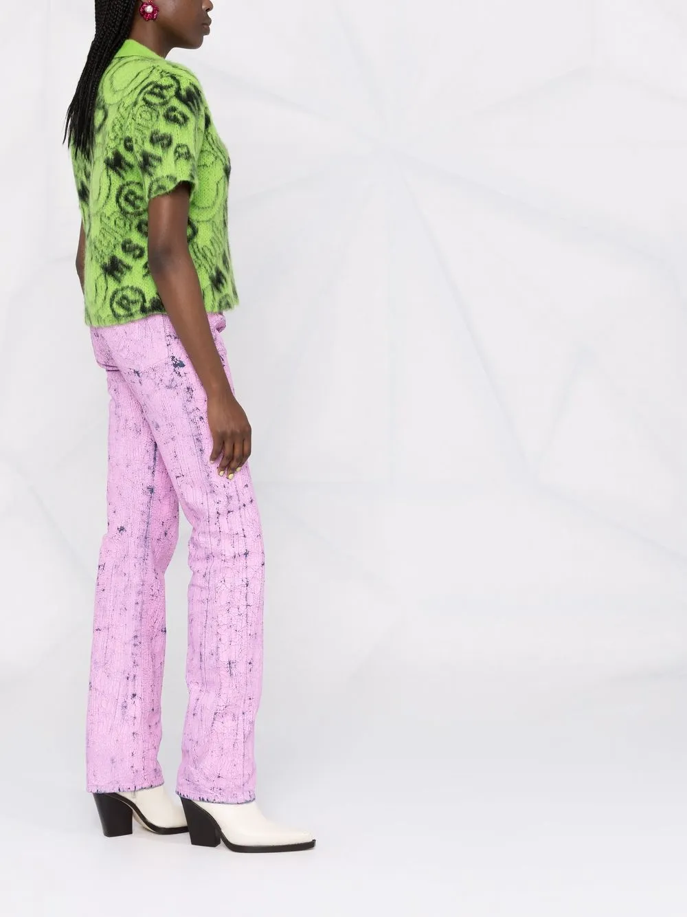 фото Msgm фактурные джинсы прямого кроя