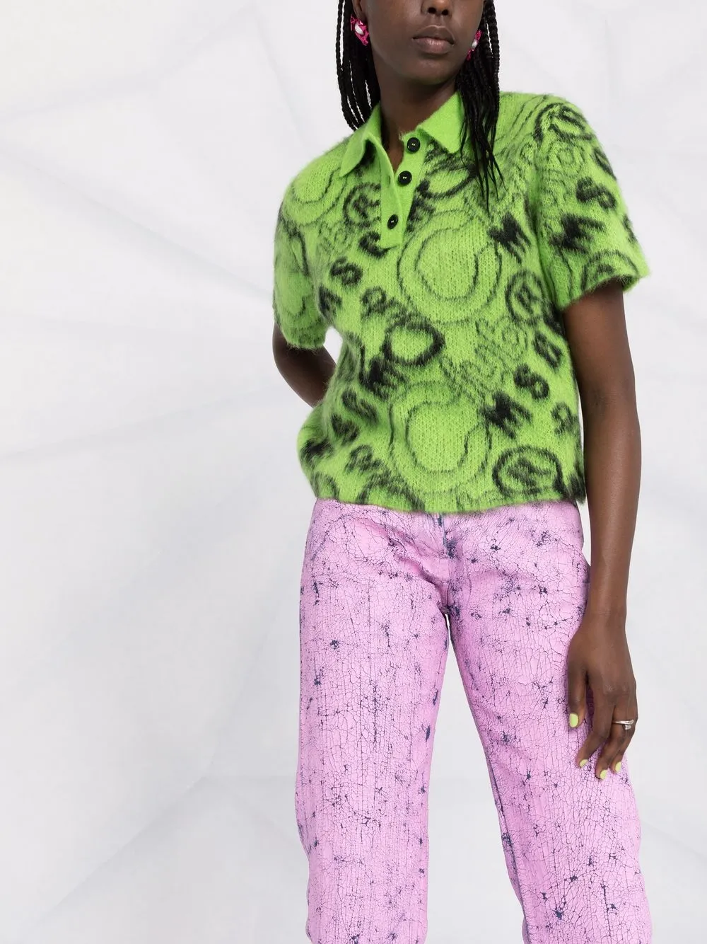 фото Msgm фактурные джинсы прямого кроя
