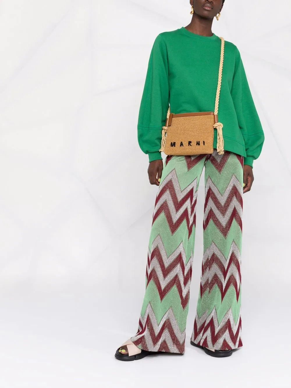 фото M missoni брюки палаццо с узором зигзаг