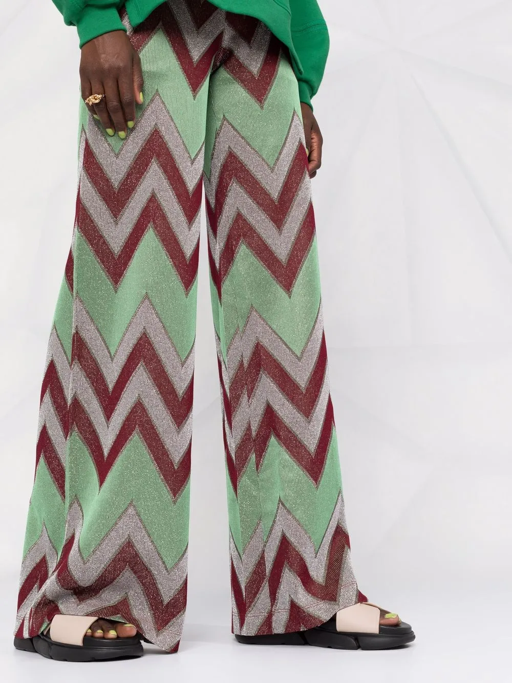 фото M missoni брюки палаццо с узором зигзаг
