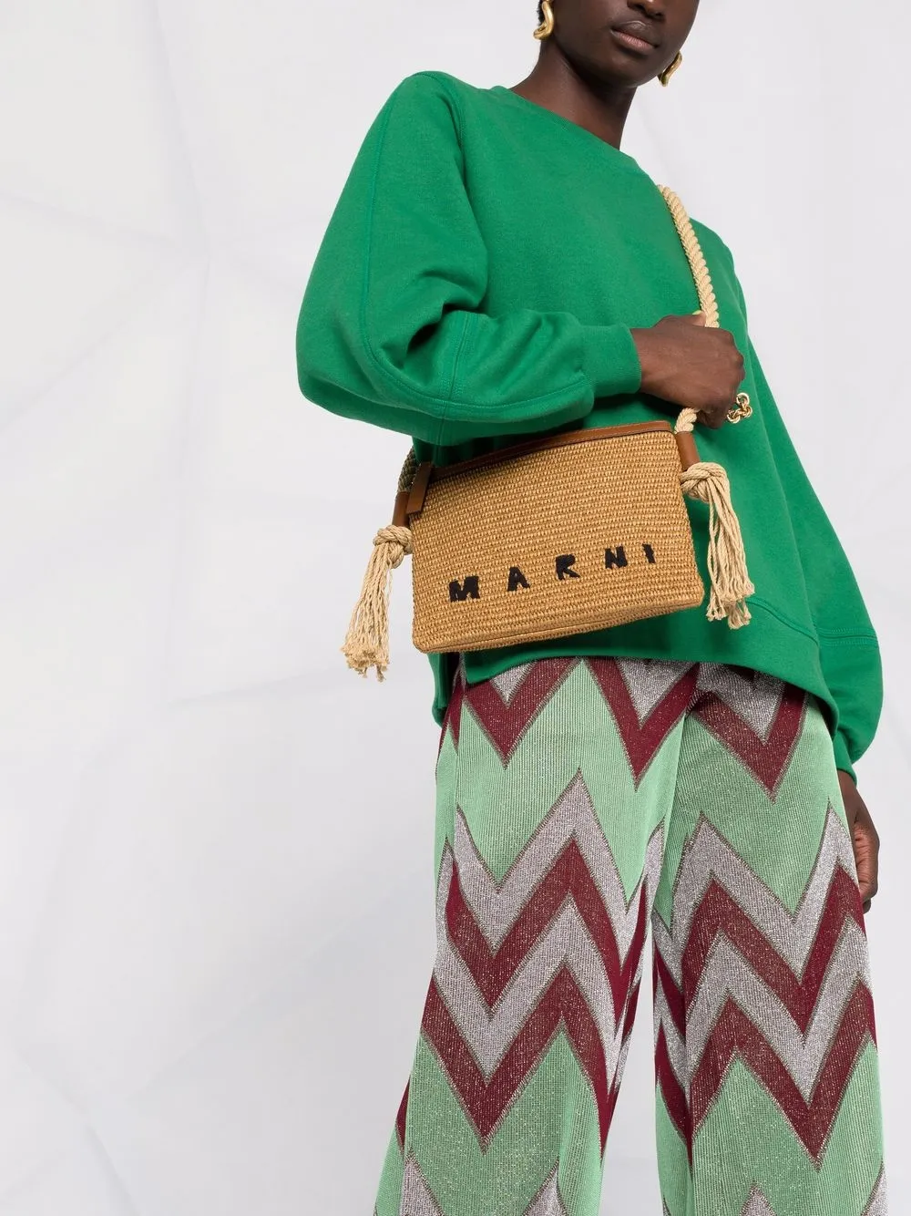 фото M missoni брюки палаццо с узором зигзаг