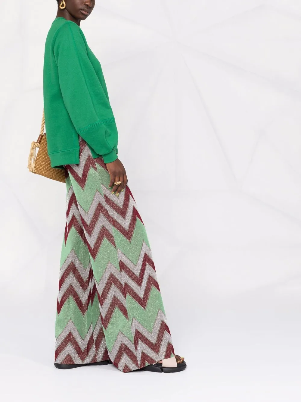 фото M missoni брюки палаццо с узором зигзаг