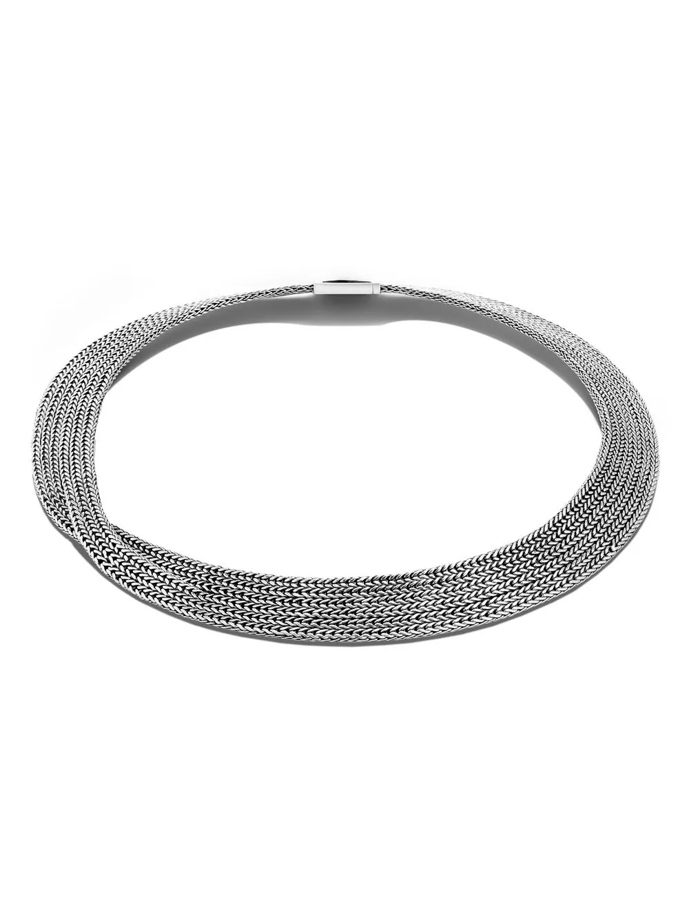 John Hardy silver Classic Chain reticulated pusher-clasp necklace