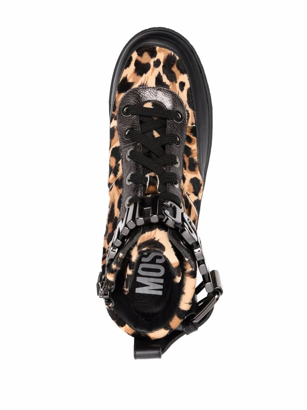 фото Moschino высокие кеды с леопардовым принтом и логотипом