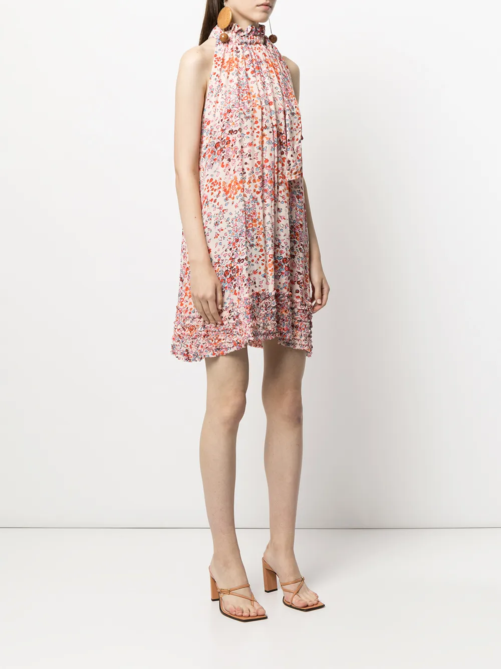 фото Poupette st barth платье мини с цветочным принтом