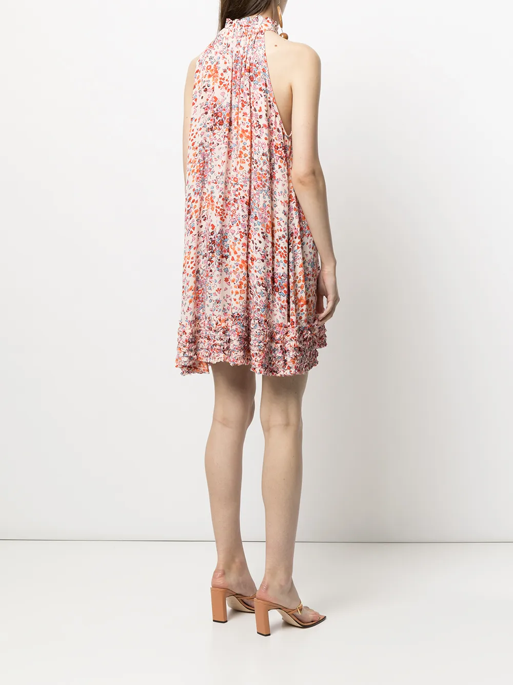 фото Poupette st barth платье мини с цветочным принтом