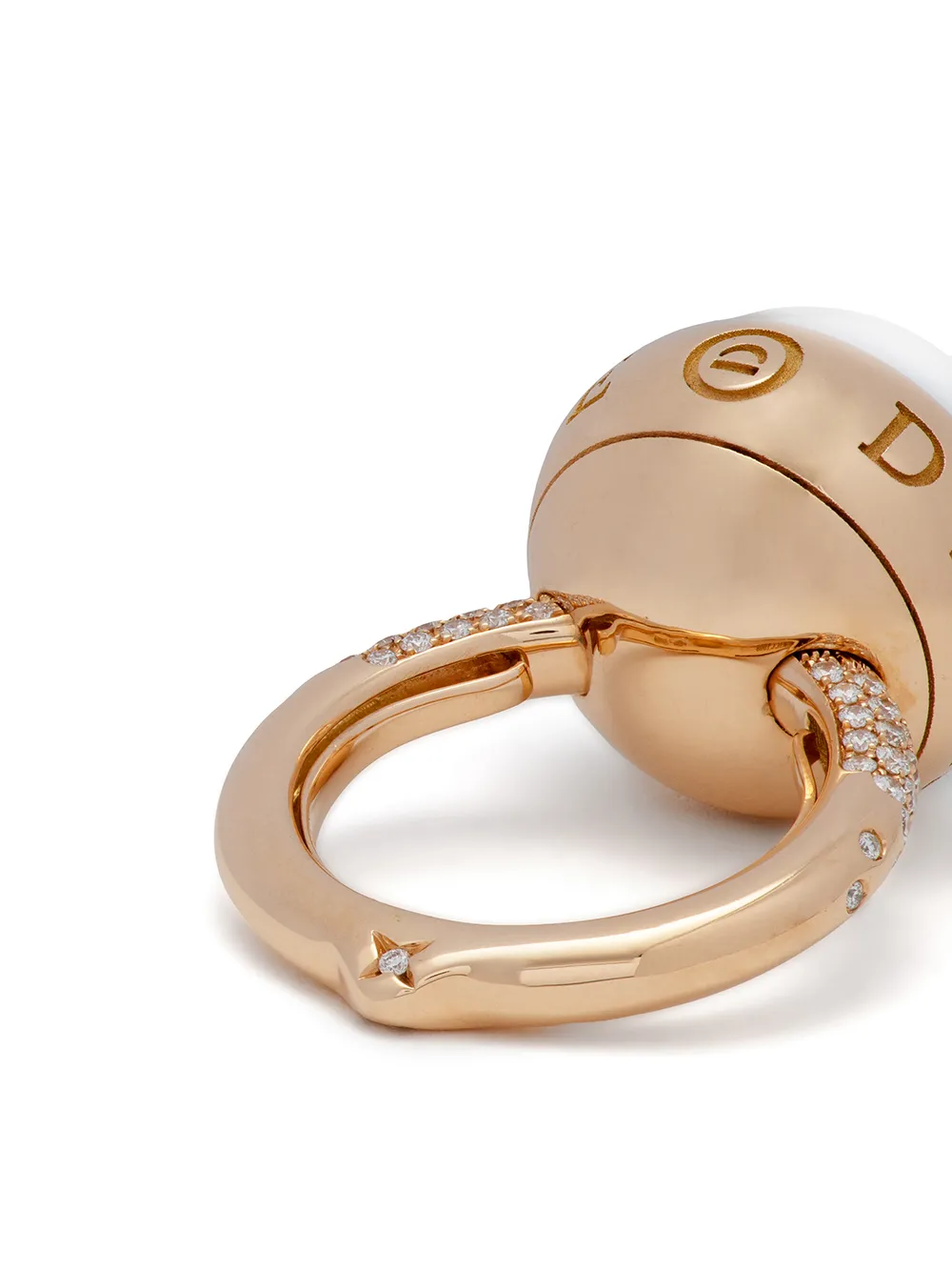 фото Dreamboule кольцо free & fun trilogy из розового золота с бриллиантами и изумрудами