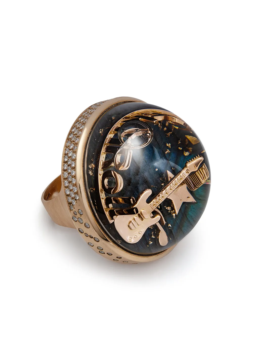 фото Dreamboule кольцо rock n' roll из розового золота с бриллиантами