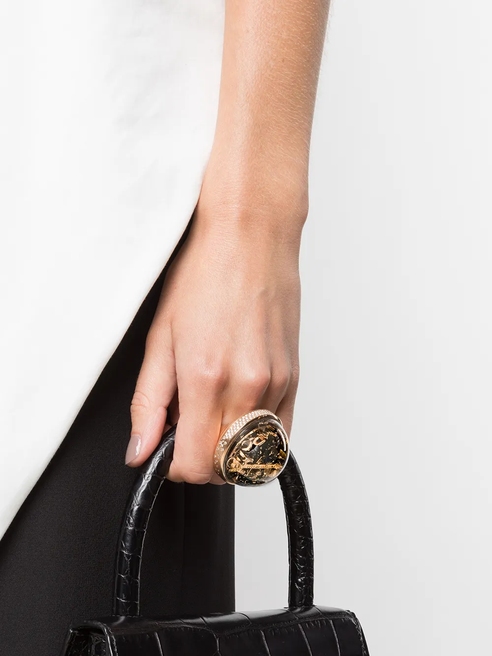 фото Dreamboule кольцо rock n' roll из розового золота с бриллиантами