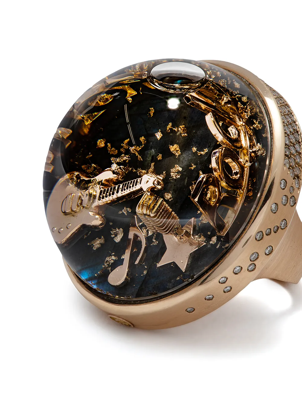 фото Dreamboule кольцо rock n' roll из розового золота с бриллиантами