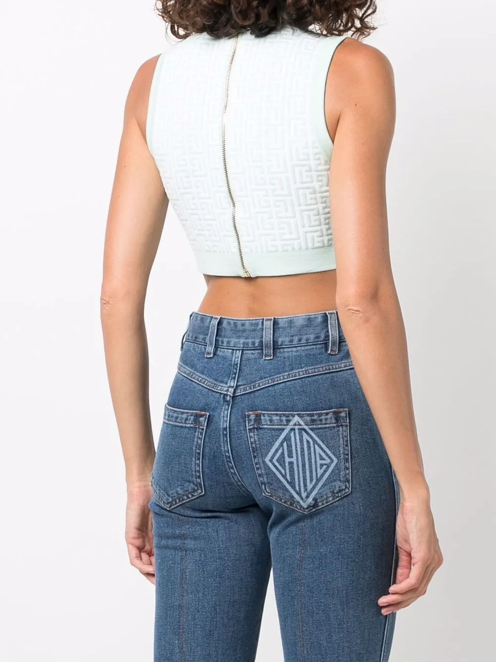 фото Balmain жаккардовый топ с монограммой