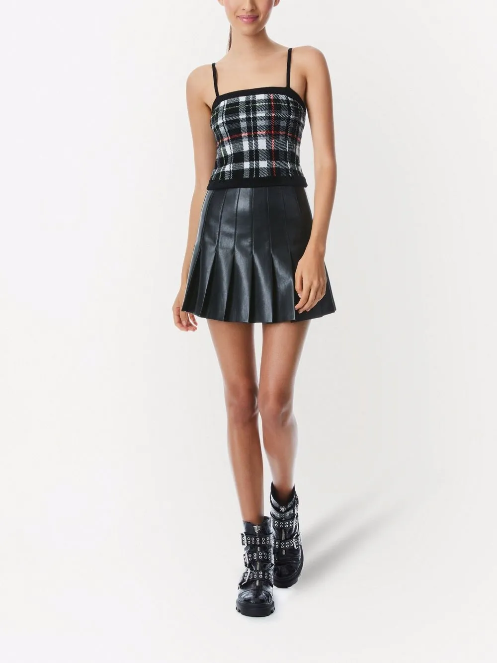 фото Alice+olivia клетчатый топ без рукавов