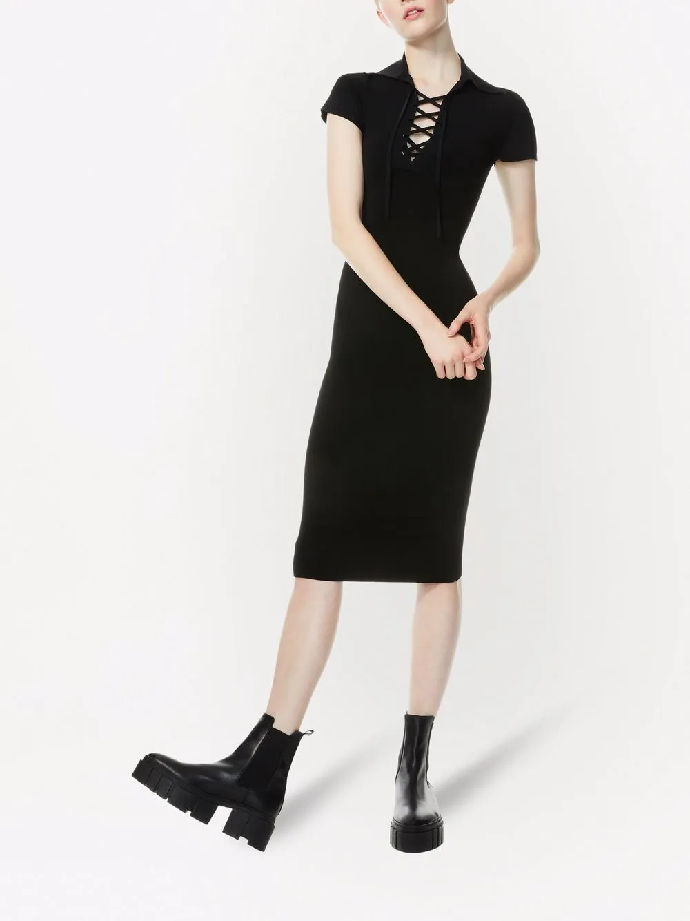 фото Alice+olivia платье janna с воротником поло
