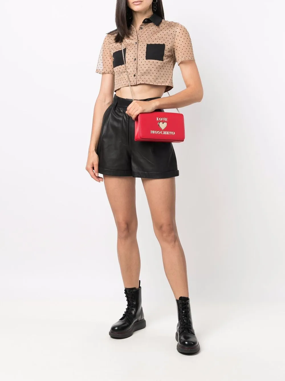 фото Love moschino сумка-сэтчел с логотипом