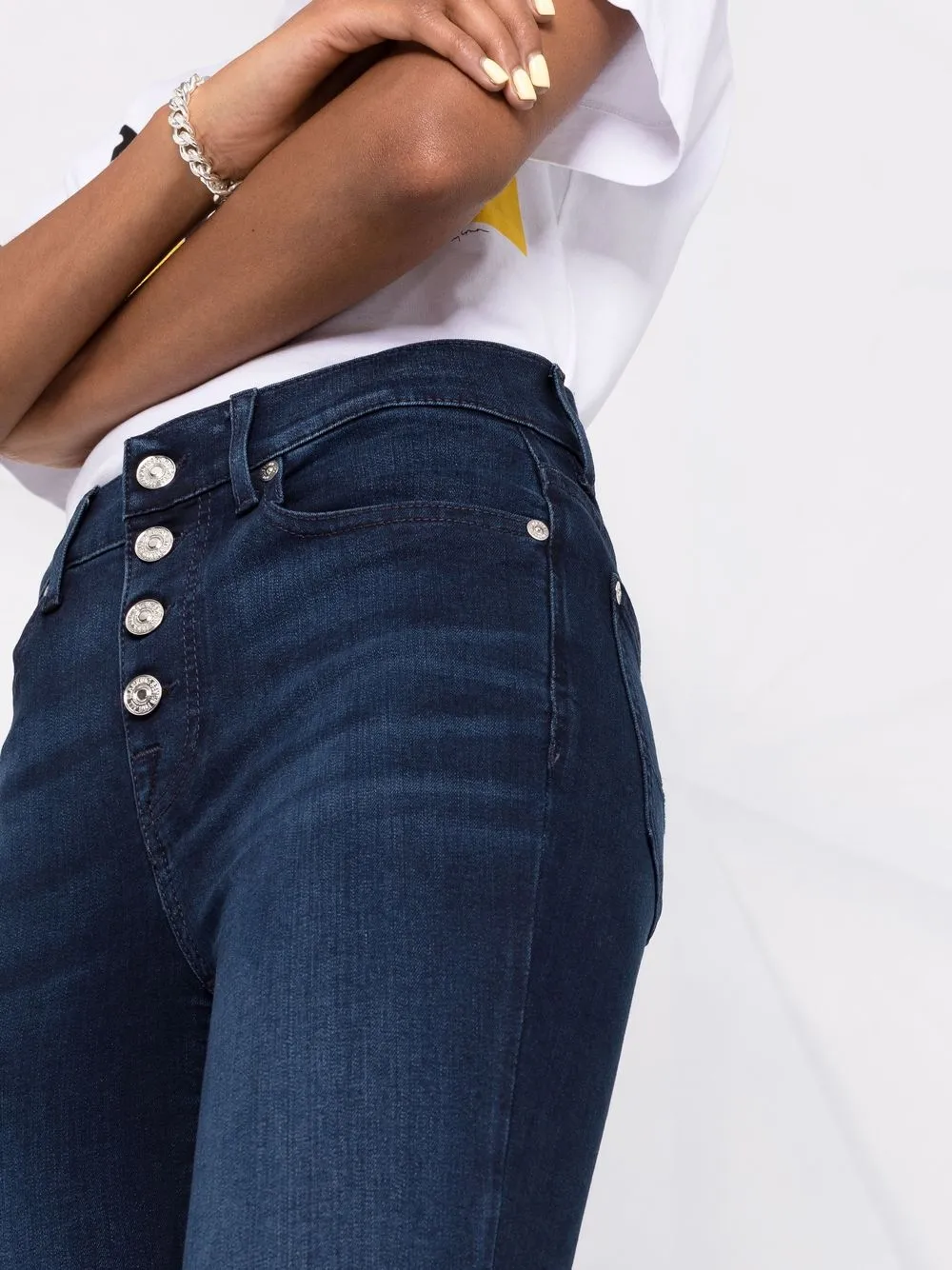 фото 7 for all mankind укороченные джинсы с завышенной талией