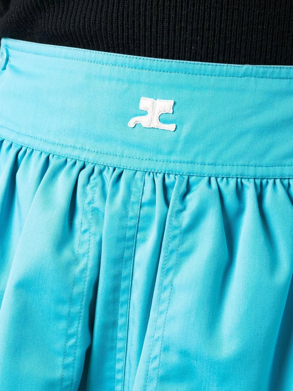 фото Courrèges pre-owned юбка миди 1970-х годов с нашивкой-логотипом