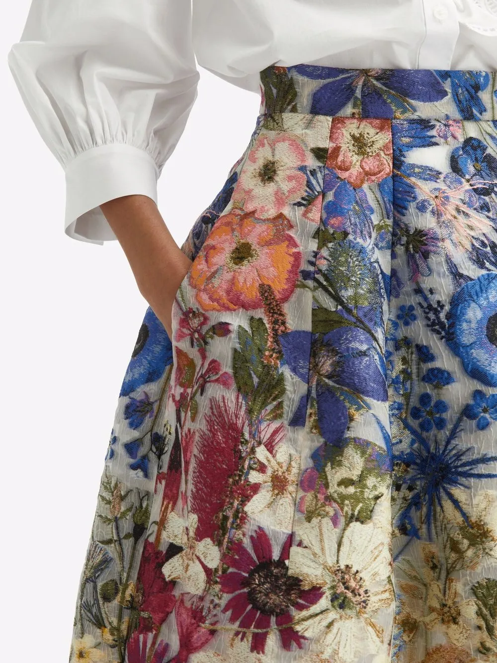 фото Oscar de la renta юбка миди а-силуэта с цветочным принтом
