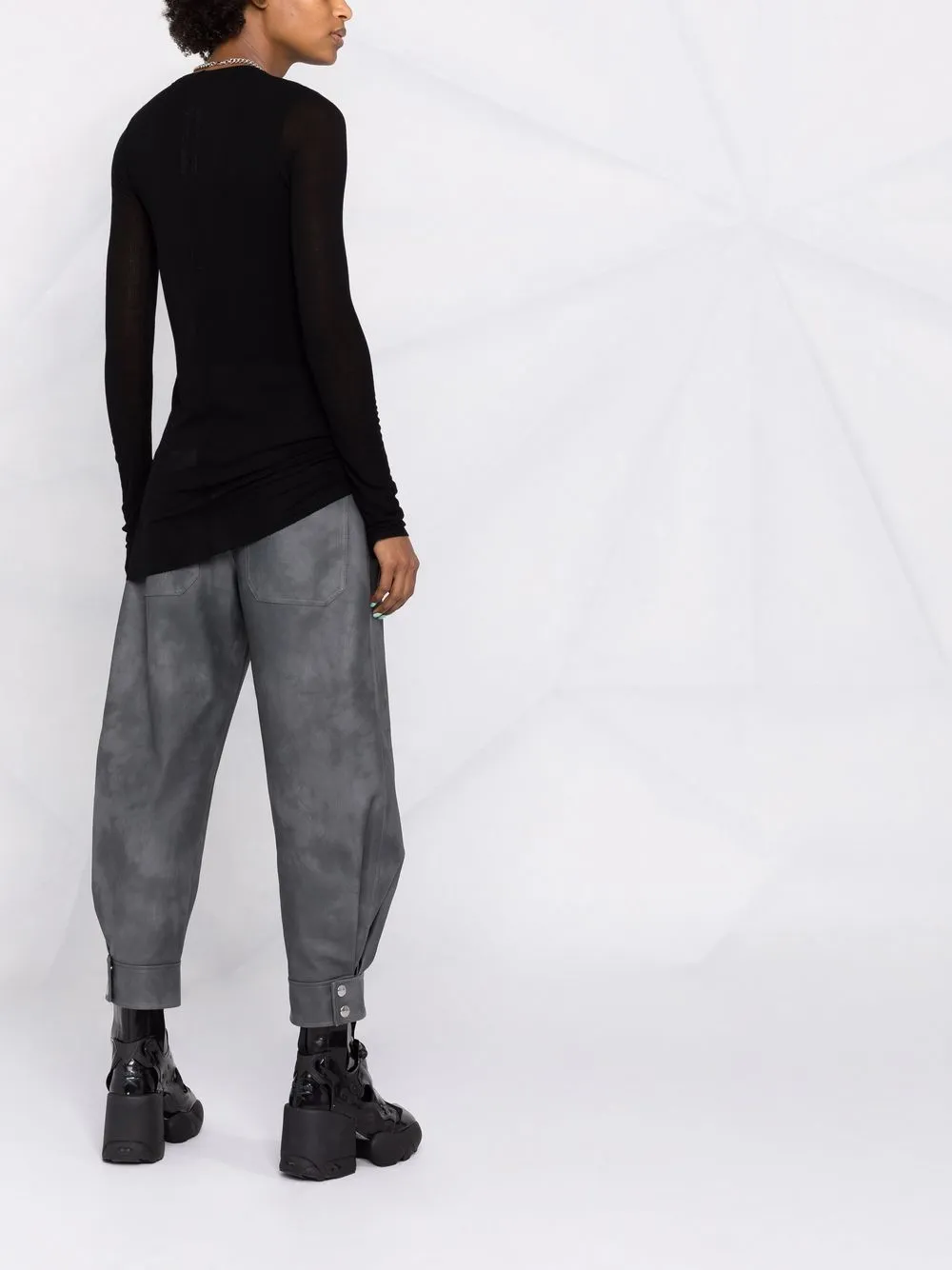 фото Rick owens drkshdw топ тонкой вязки с длинными рукавами