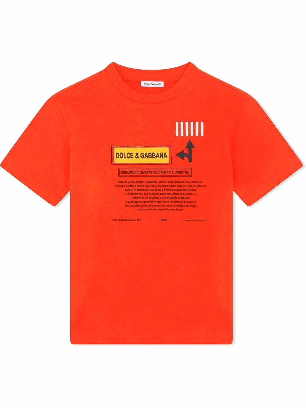 Dolce & Gabbana Kids playera con estampado de señales de tránsito - Naranja 
Dolce & Gabbana Kids playera con estampado de señales de tránsito - Naranja