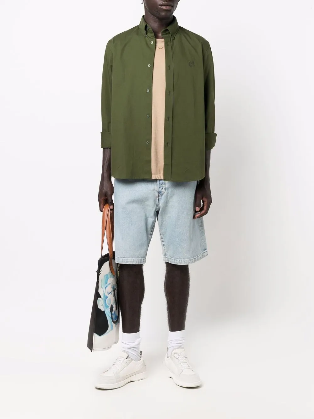 фото Kenzo рубашка с длинными рукавами и вышитым логотипом