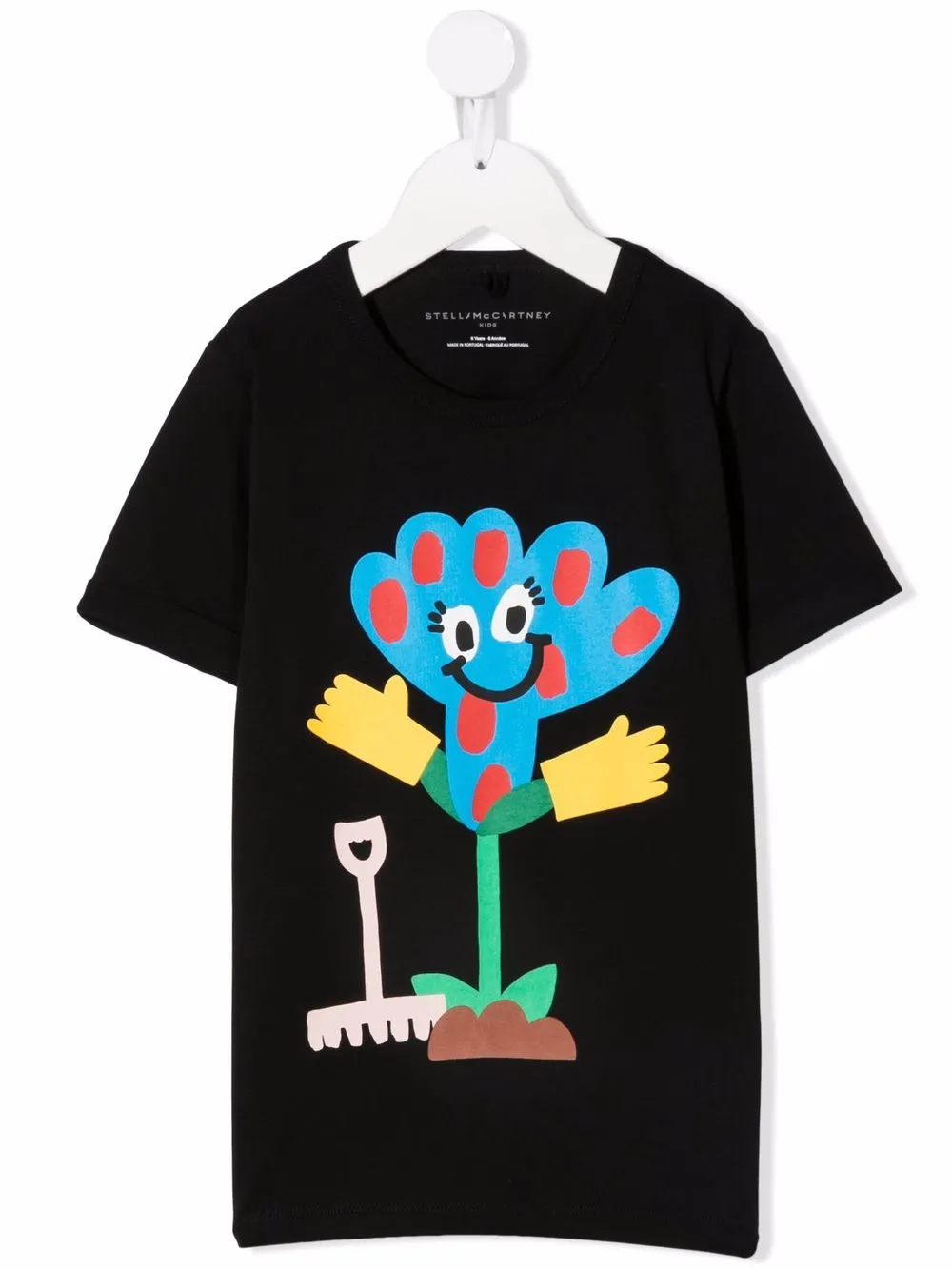 Stella McCartney Kids playera con estampado floral - Negro