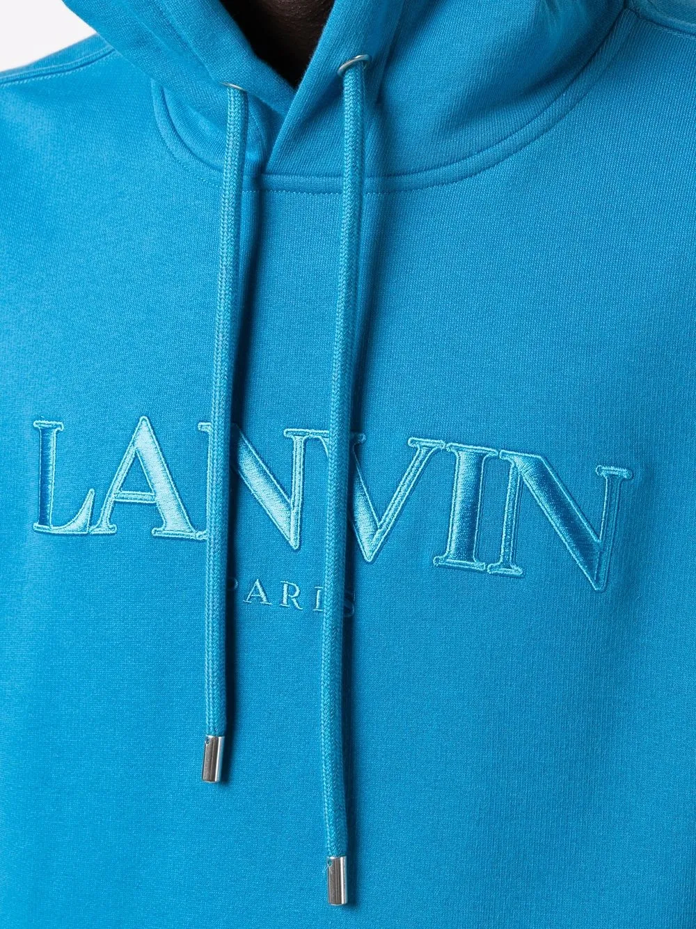фото Lanvin худи с кулиской и вышитым логотипом
