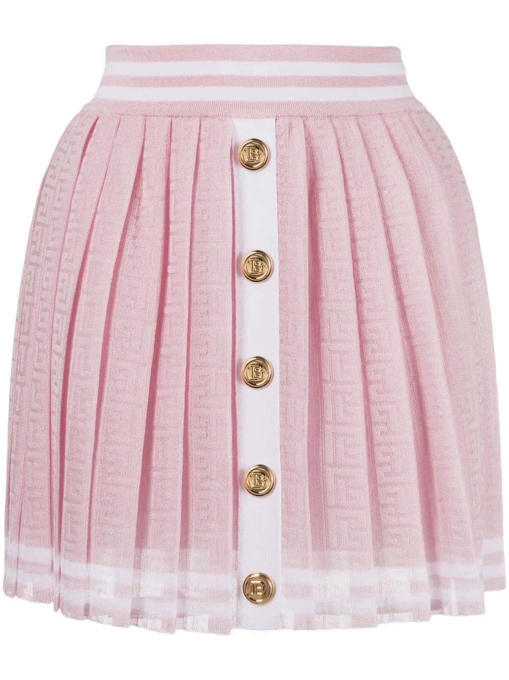 фото Balmain жаккардовая юбка с монограммой pb