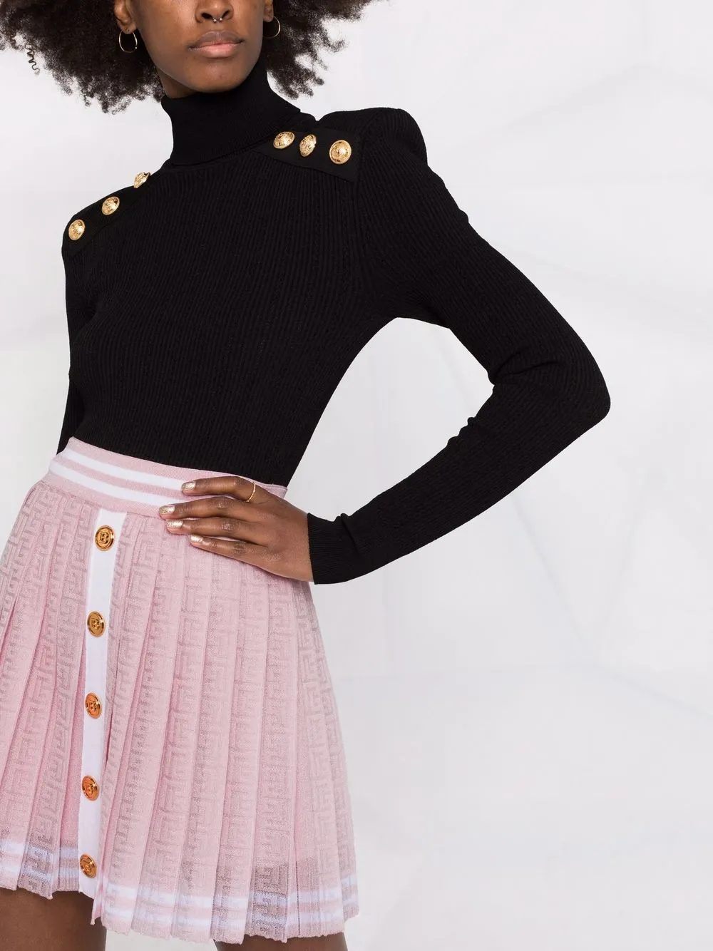фото Balmain жаккардовая юбка с монограммой pb