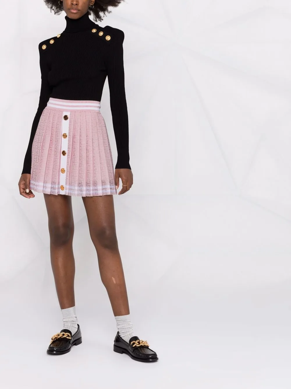 фото Balmain жаккардовая юбка с монограммой pb