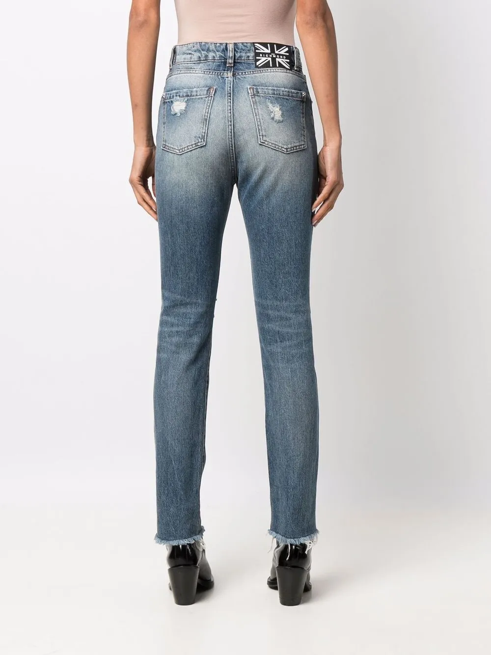 фото John richmond джинсы кроя слим с эффектом потертости