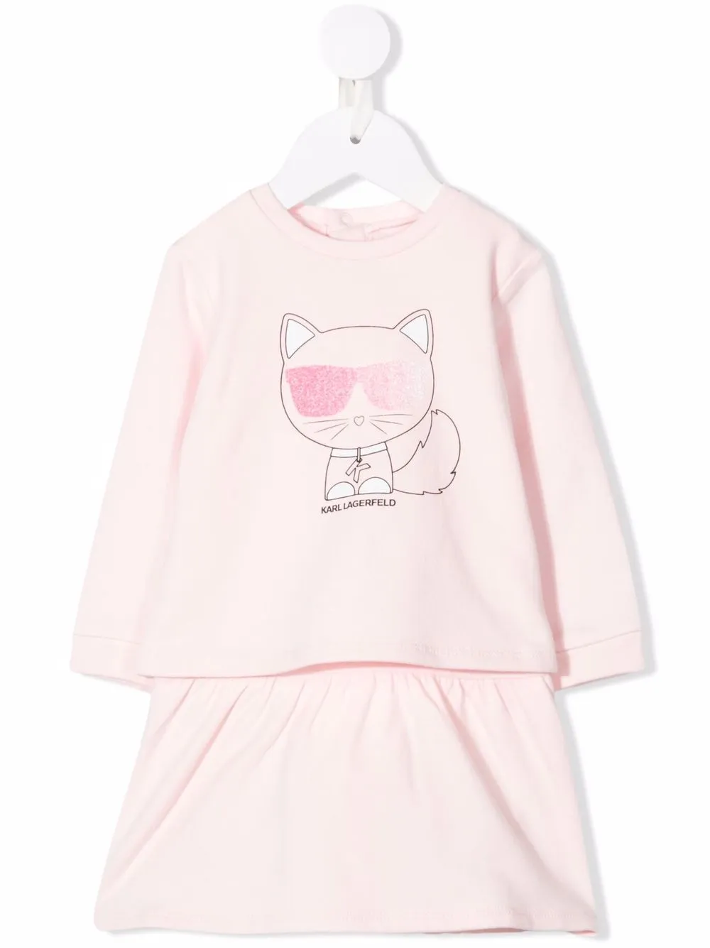 фото Karl lagerfeld kids платье с длинными рукавами и принтом choupette