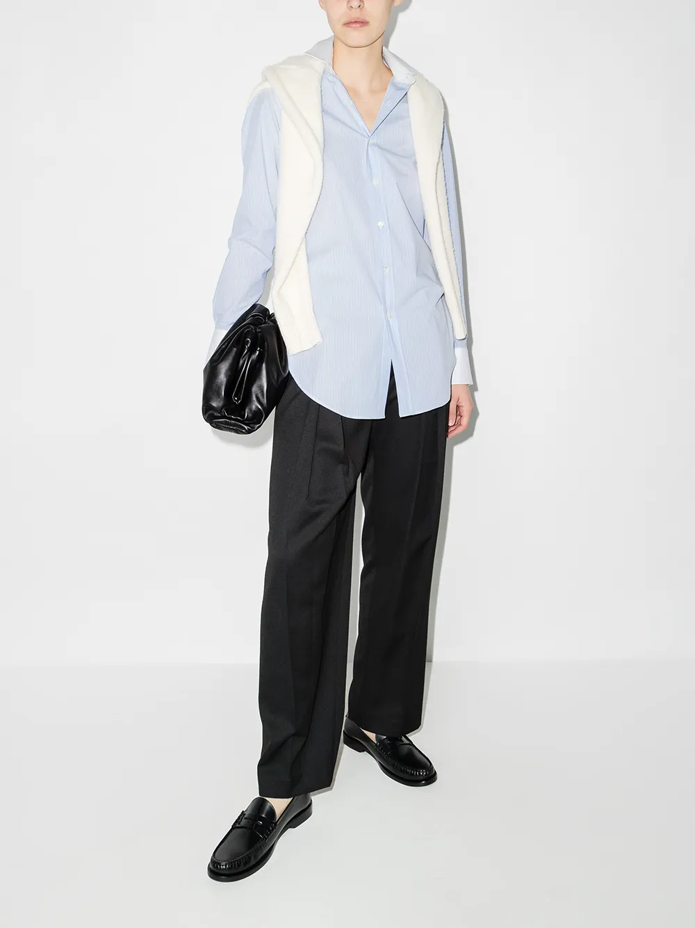 фото Hommegirls полосатая рубашка с длинными рукавами