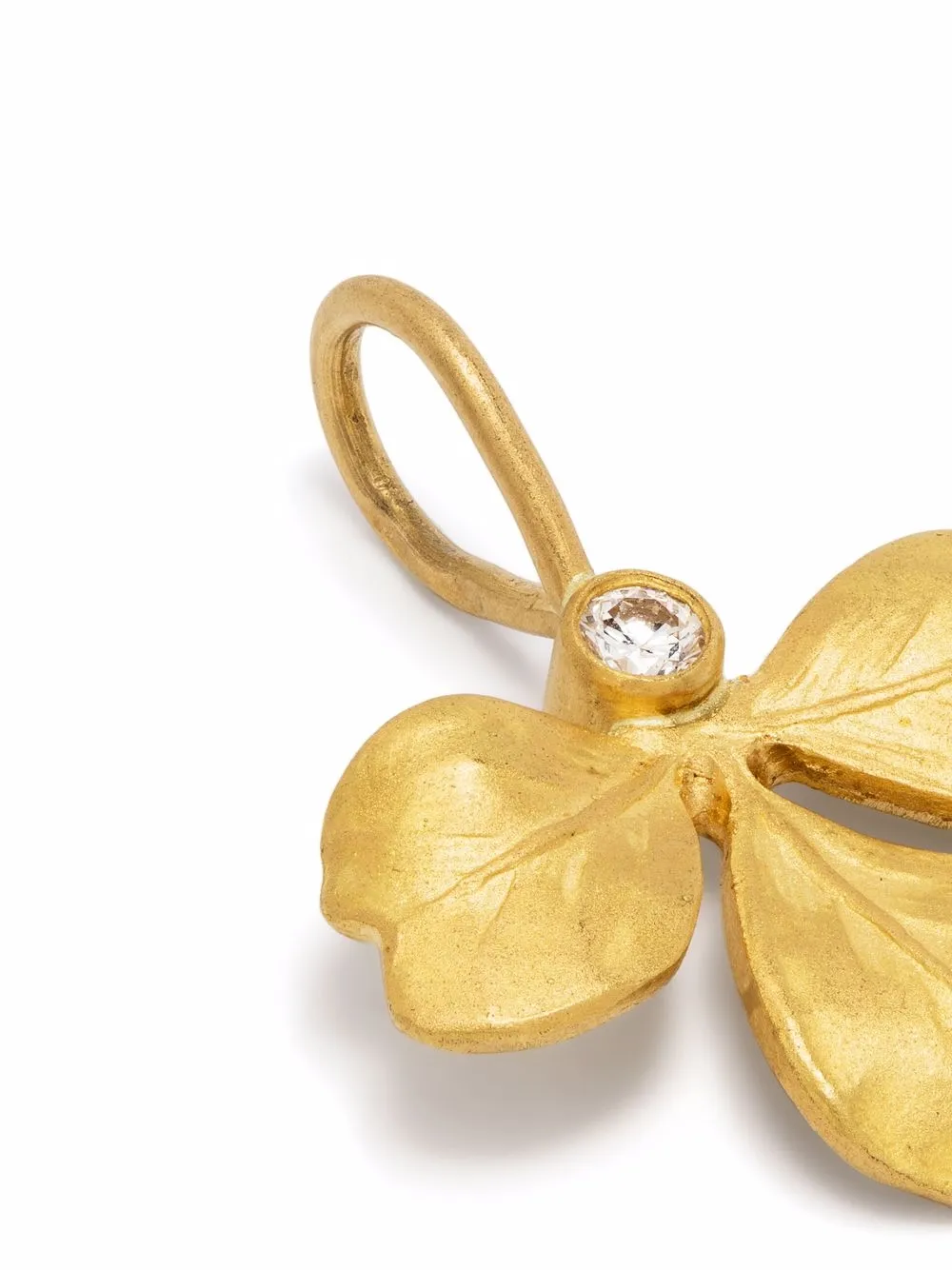 фото Cathy waterman подвеска clover из желтого золота с бриллиантом