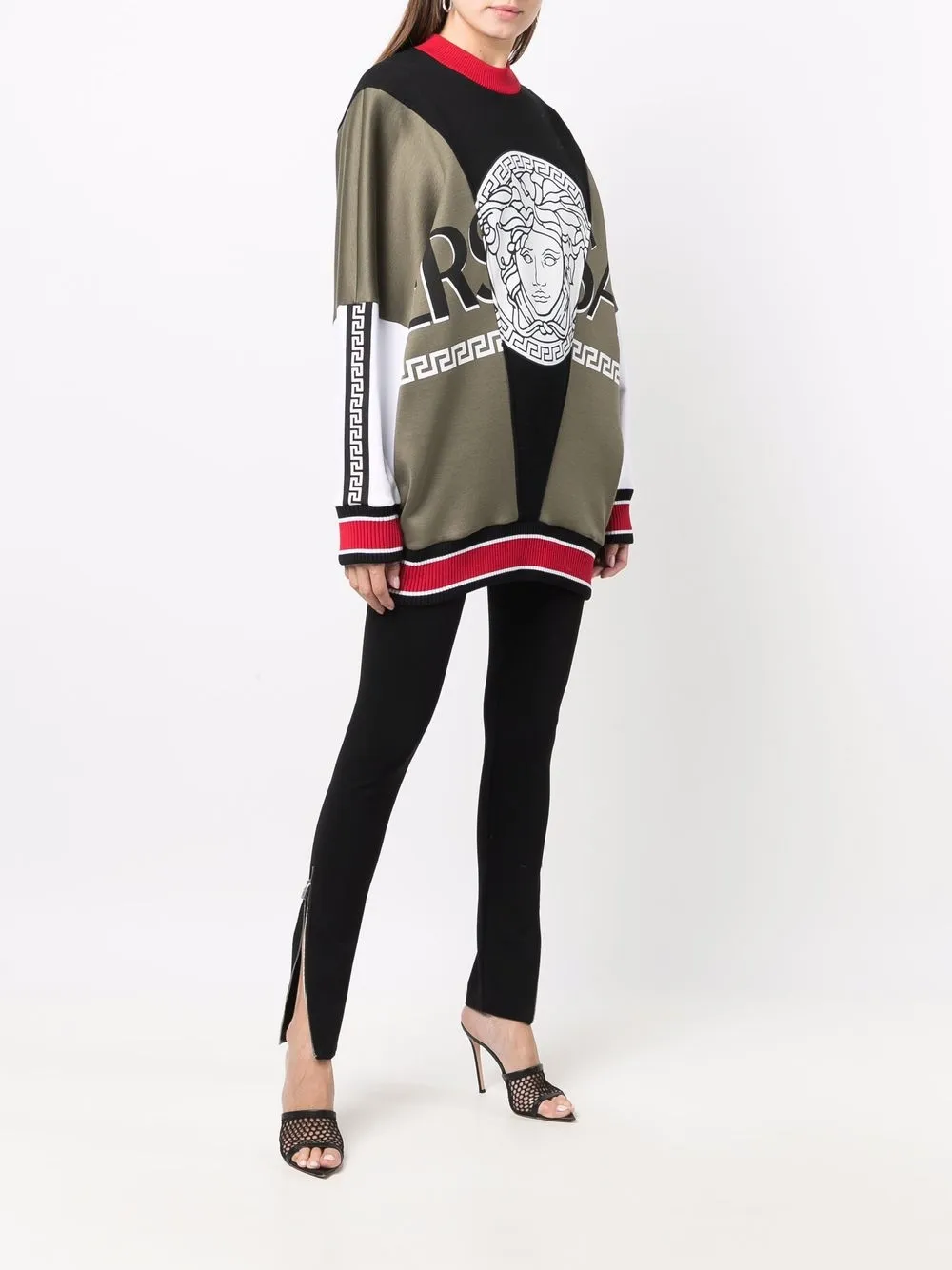 фото Versace толстовка со вставками и логотипом medusa