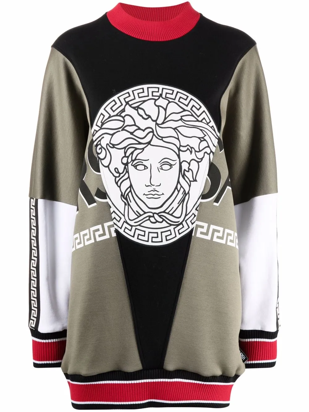 фото Versace толстовка со вставками и логотипом medusa