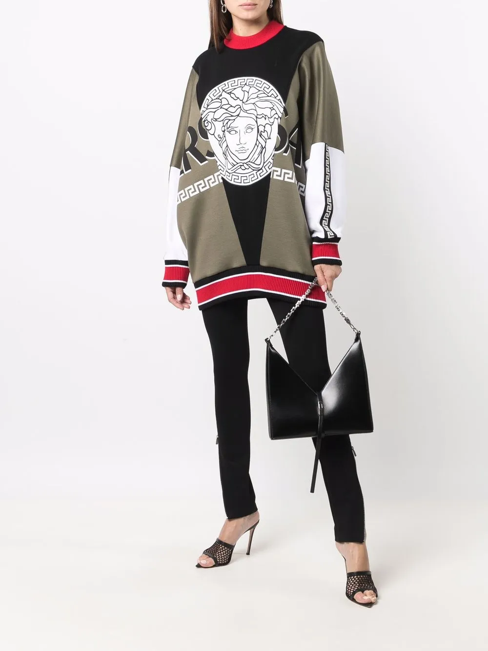 фото Versace толстовка со вставками и логотипом medusa